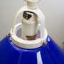 Vintage Pendant Lamp Glass Metal Blue 1970s 7