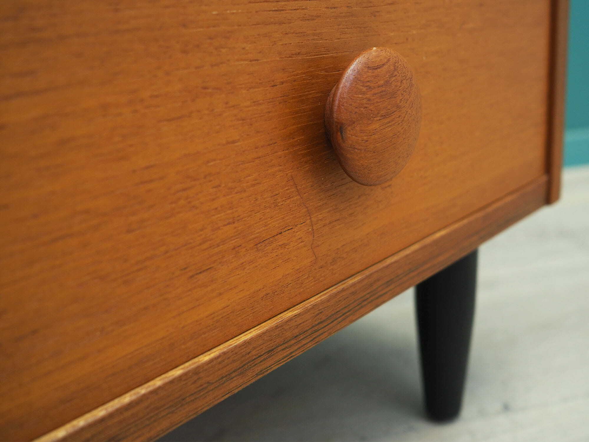 Vintage chest of drawers Teak wood Brown 1960s 8