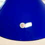 Vintage pendant lamp glass metal blue 1970s 5