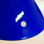 Vintage pendant lamp glass metal blue 1970s 4