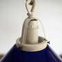 Vintage pendant lamp glass metal blue 1970s 3