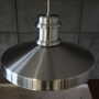 Lampada a sospensione vintage in metallo argento anni '70 1
