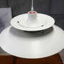 Vintage pendant lamp metal white 1970s 1