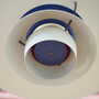 Vintage pendant lamp metal white 1970s 9