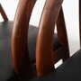 4x Vintage Chair Teak Wood Textile Black 1970s 7