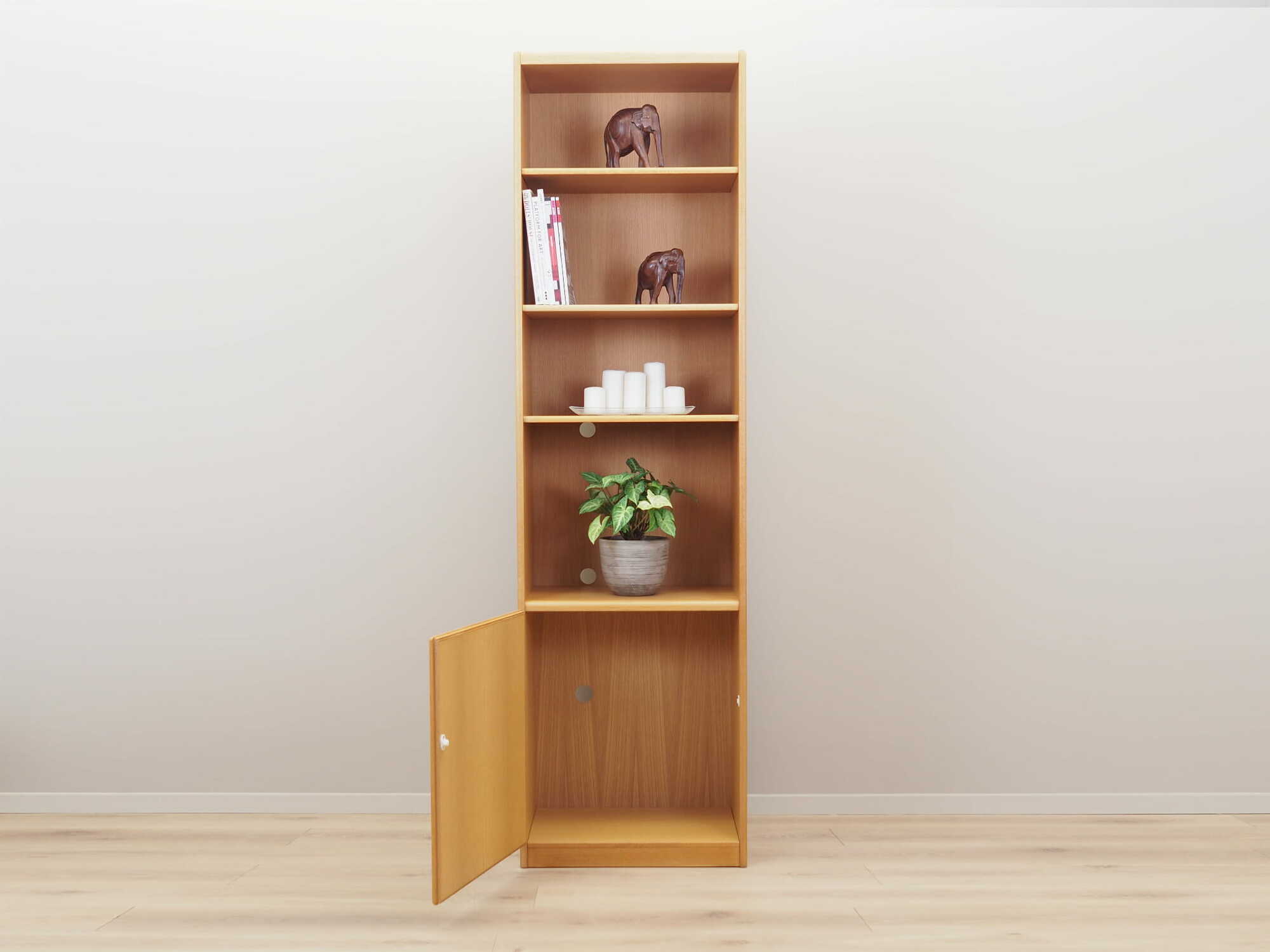 Vintage bookshelf, ash wood, brown, 1960s 2