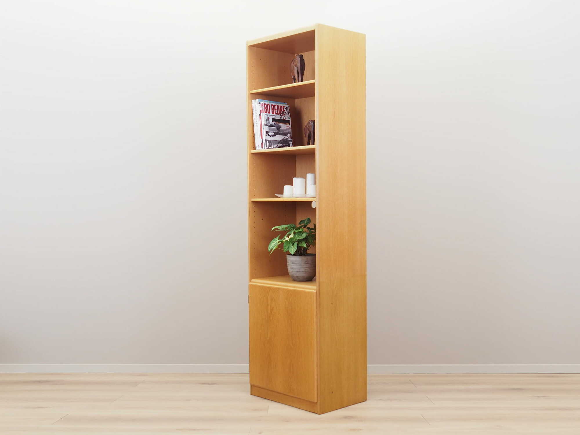 Vintage bookshelf, ash wood, brown, 1960s 3