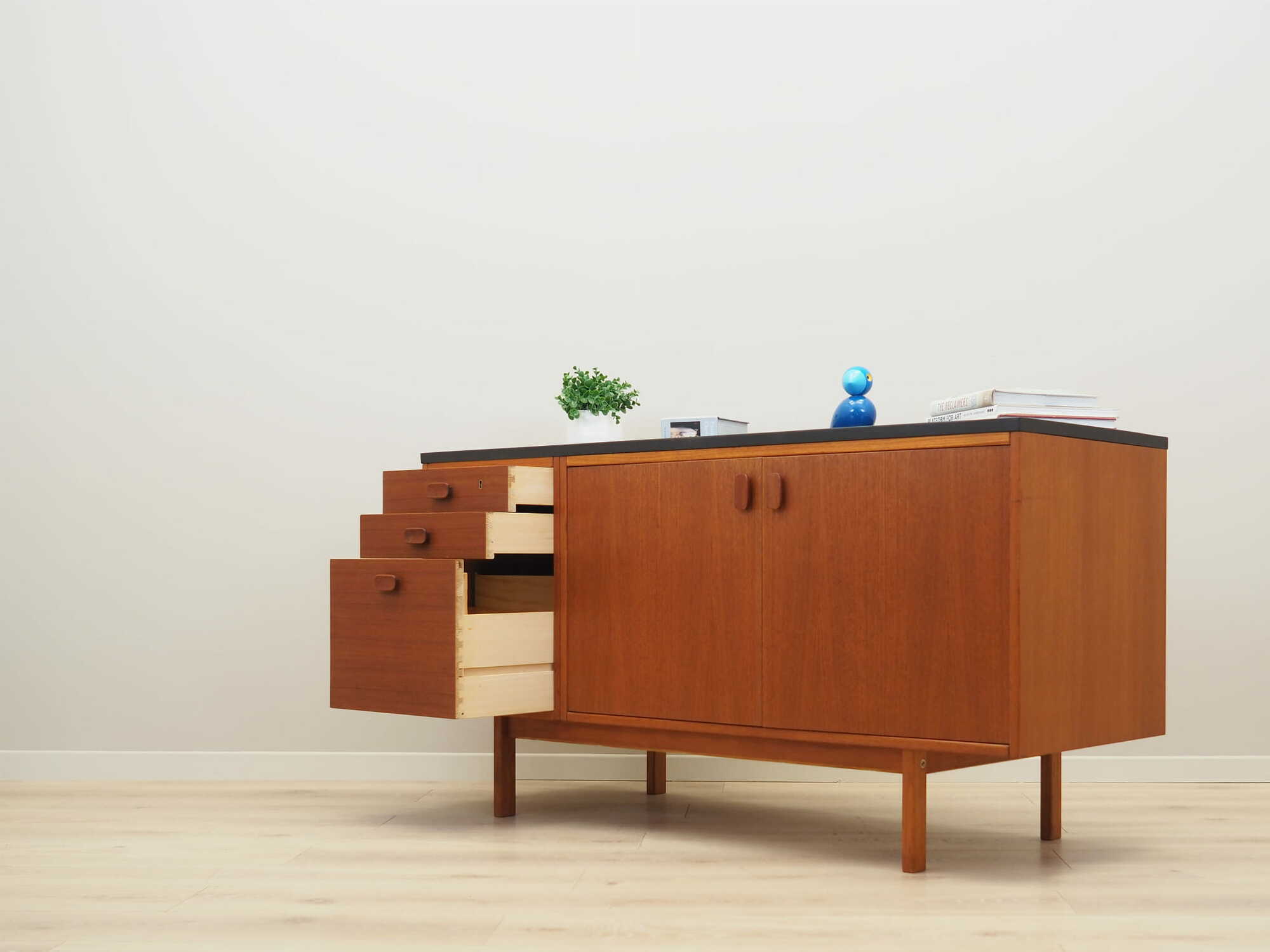 Vintage chest of drawers Teak brown 1960s 4