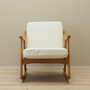 Vintage rocking chair oak wood textile cream 1960s 1