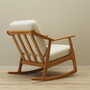 Vintage rocking chair oak wood textile cream 1960s 4