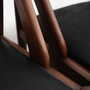 4x Vintage Chair Teak Wood Textile Black 1970s 9