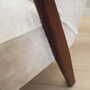 Sedia Vintage Teak Velluto Bianco Anni '70 9