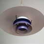 Vintage Pendant Lamp Metal Purple 1970s 7