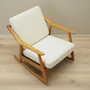 Vintage rocking chair oak wood textile cream 1960s 7