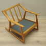 Vintage rocking chair oak wood textile cream 1960s 8