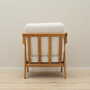 Vintage armchair oak wood textile cream 1960s 4