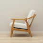 Vintage armchair oak wood textile cream 1960s 2