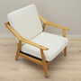 Vintage armchair oak wood textile cream 1960s 8