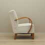 Vintage armchair oak wood textile cream 1950s 6