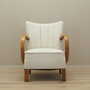Vintage armchair oak wood textile cream 1950s 1