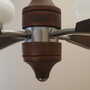 Vintage chandelier wood glass brown 1970s 7