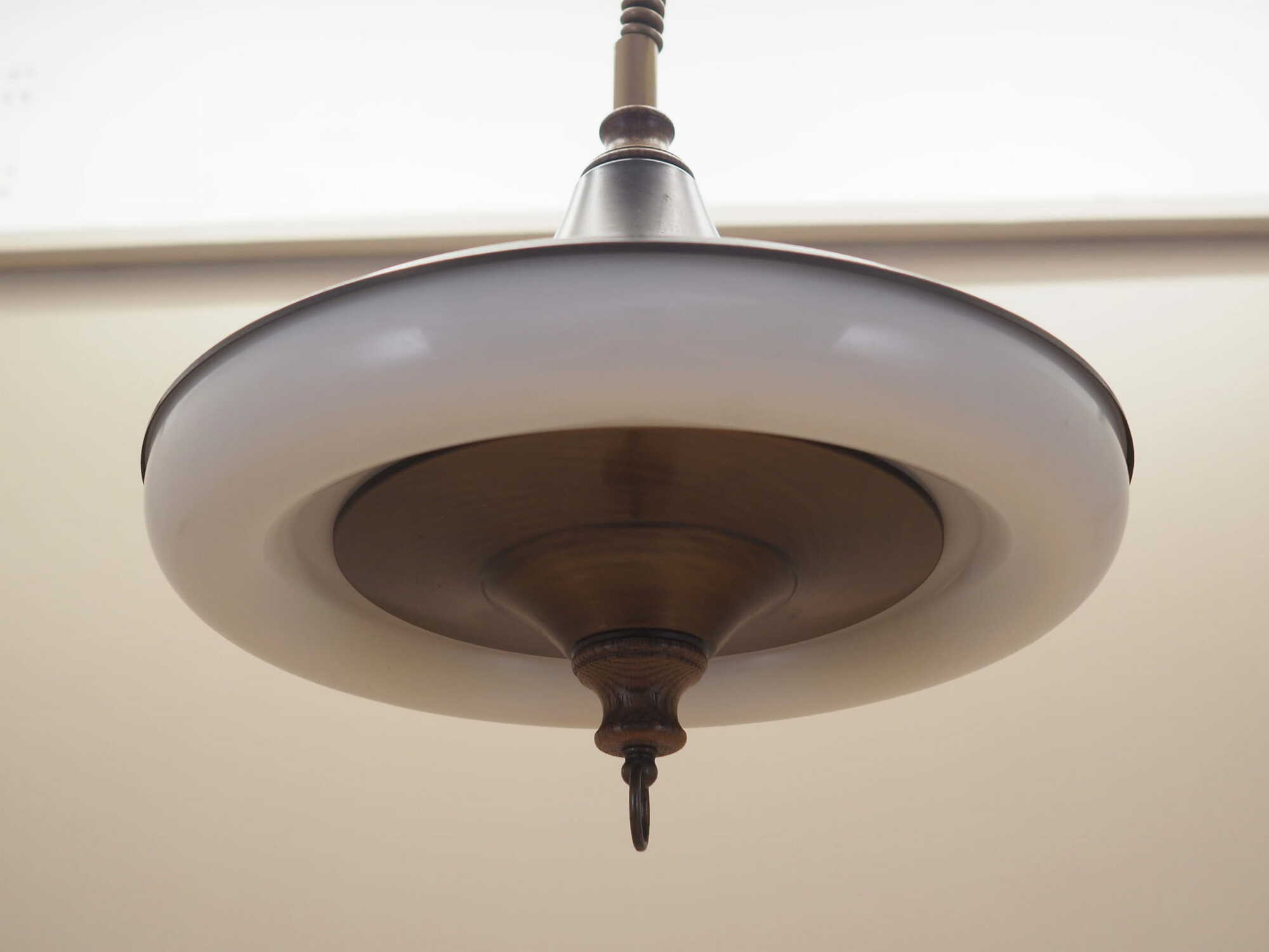 Vintage Pendant Lamp Metal Plastic White 1980s 3