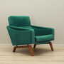 Vintage armchair velvet wood dark green 1970s 7