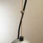 Vintage pendant lamp glass plastic grey 1970s 8