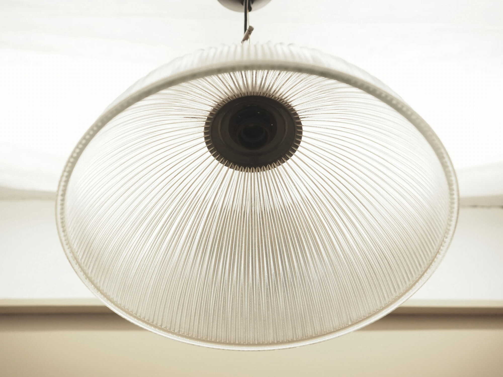 Vintage pendant lamp glass plastic grey 1970s 6