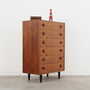 Vintage chest of drawers Teak wood Brown 1960s 6