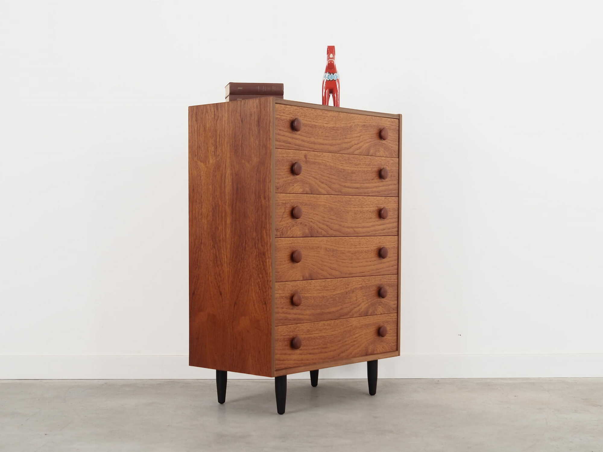 Vintage chest of drawers Teak wood Brown 1960s 6