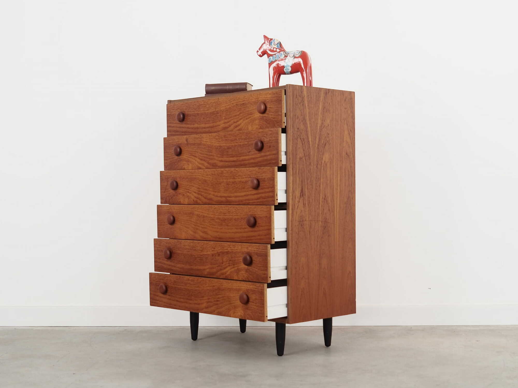 Vintage chest of drawers Teak wood Brown 1960s 5