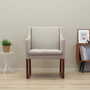 Vintage chair teak wood textile beige 1970s 1