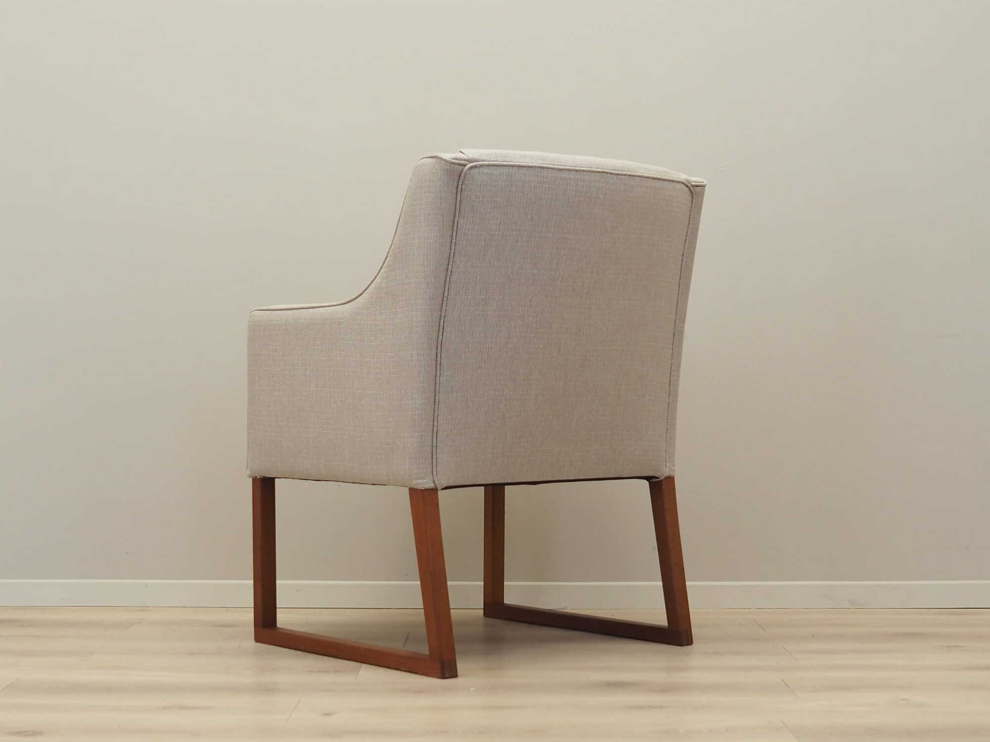 Vintage chair teak wood textile beige 1970s 5