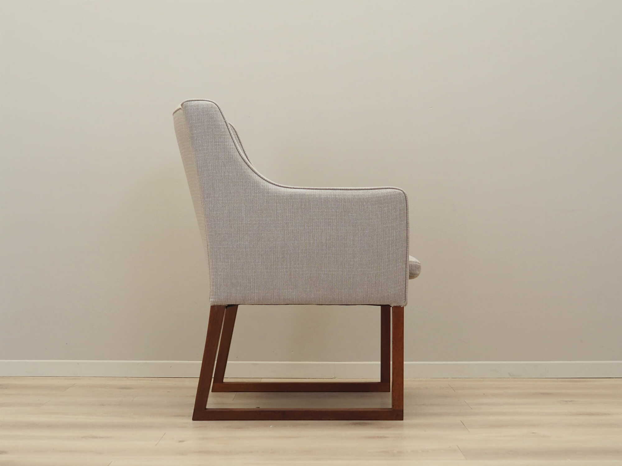 Vintage chair teak wood textile beige 1970s 8