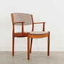 Vintage chair wood textile gray 1960s 7