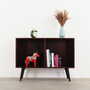 Vintage bookshelf mahogany brown 1970s 1