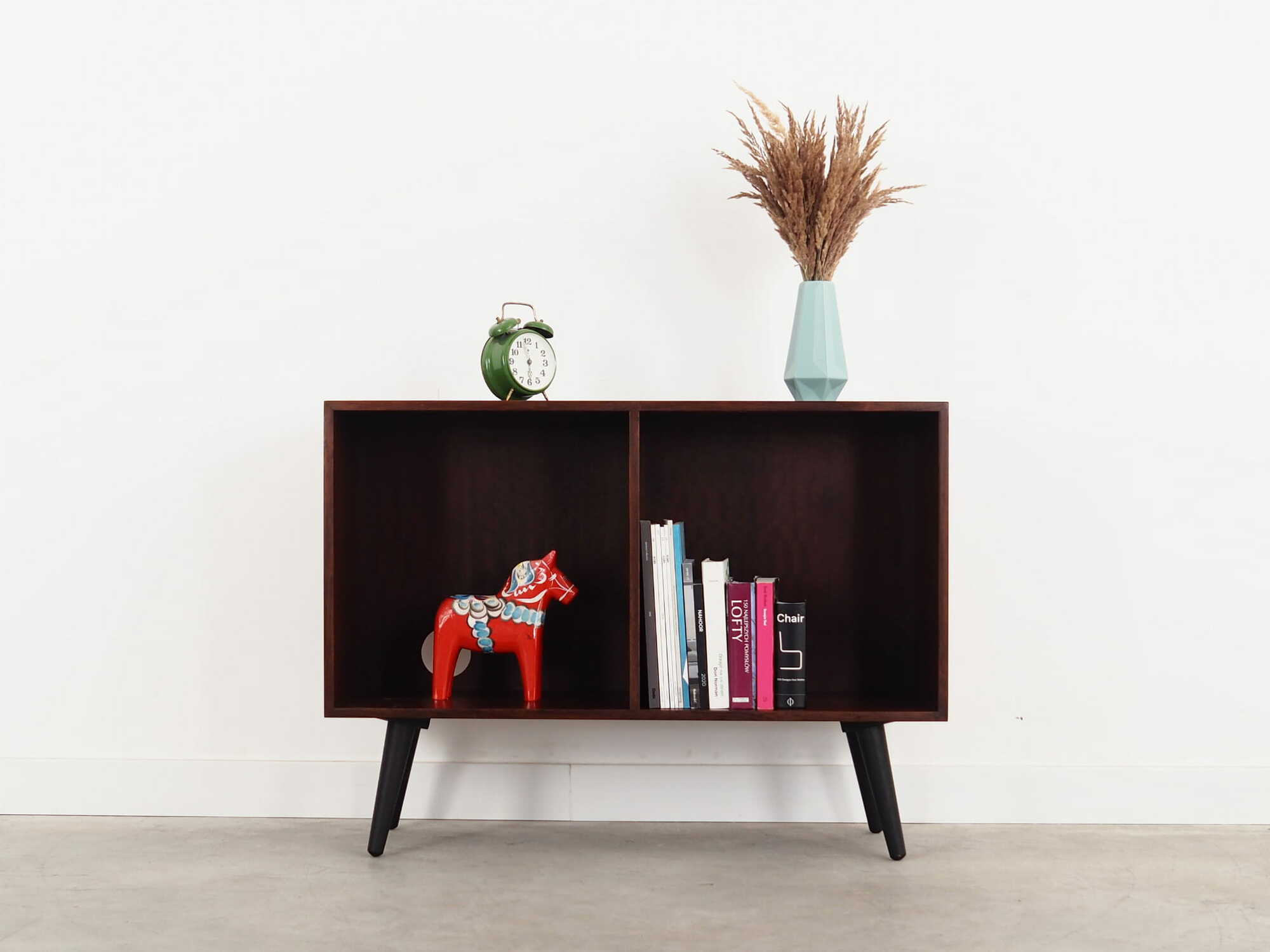 Vintage bookshelf mahogany brown 1970s 1
