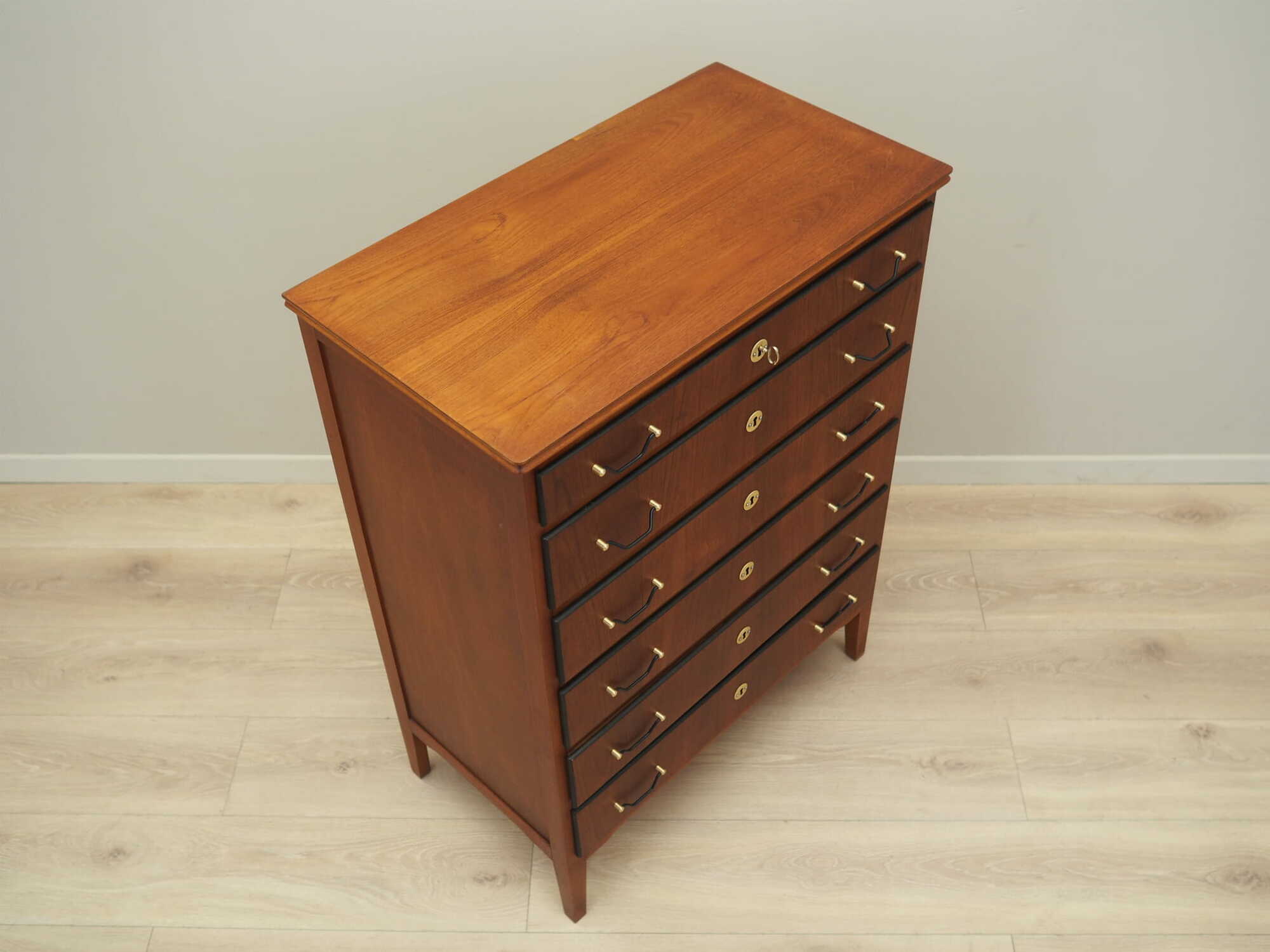 Vintage chest of drawers Teak wood Brown 1970s 5