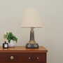 Vintage Table Lamp Ceramic Textile Beige 1960s 1