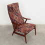 Vintage chair Teak wood Textile Multicolor 1970s  7