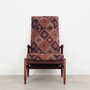 Vintage chair Teak wood Textile Multicolor 1970s  1