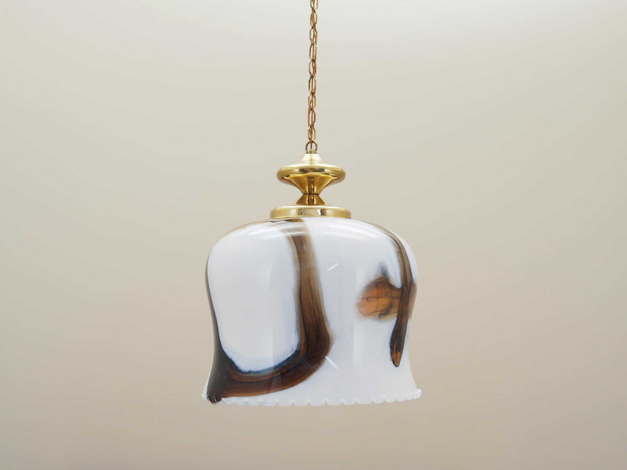 Vintage pendant lamp glass metal multicolor 1970s 1