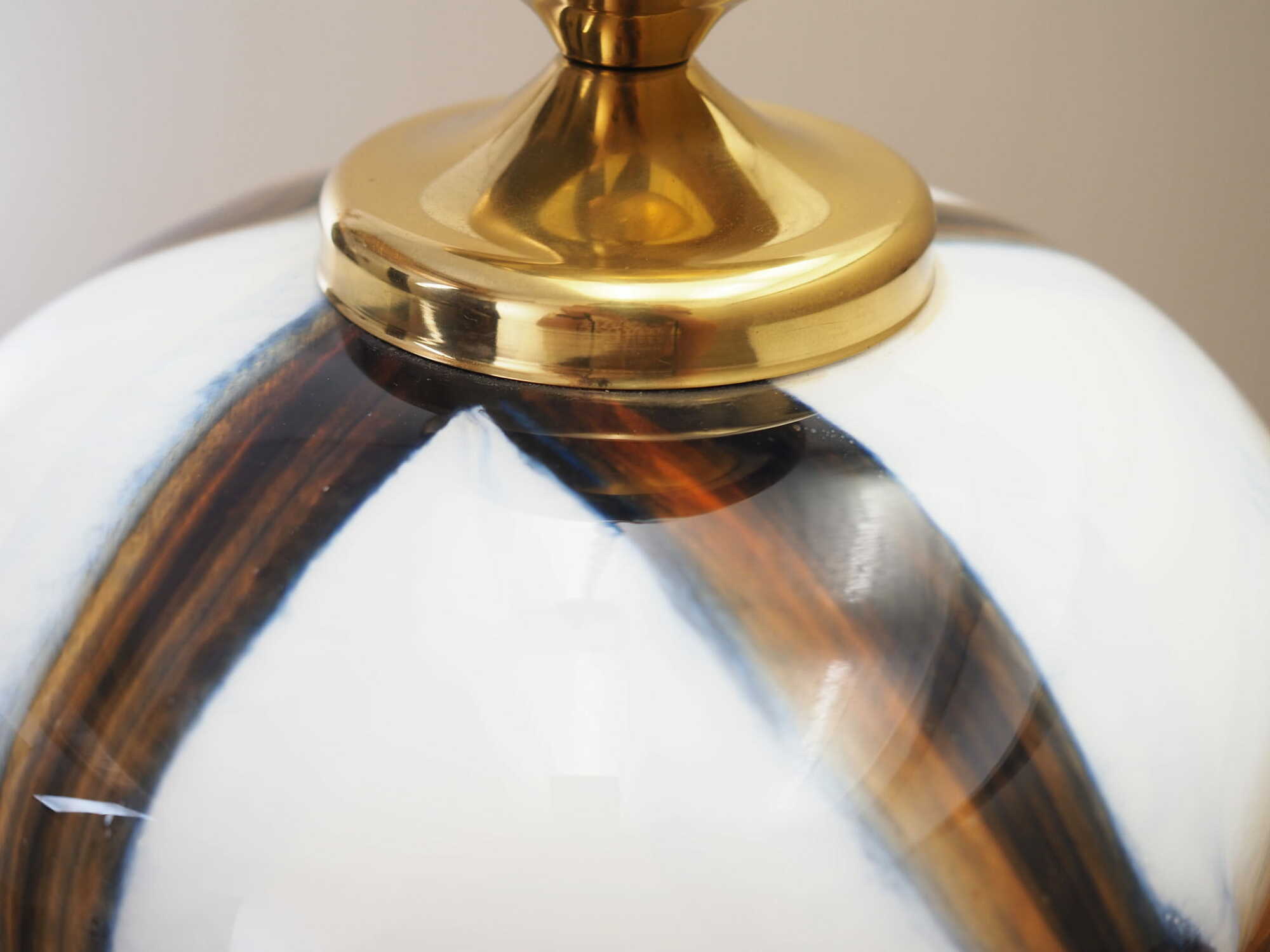 Vintage pendant lamp glass metal multicolor 1970s 6