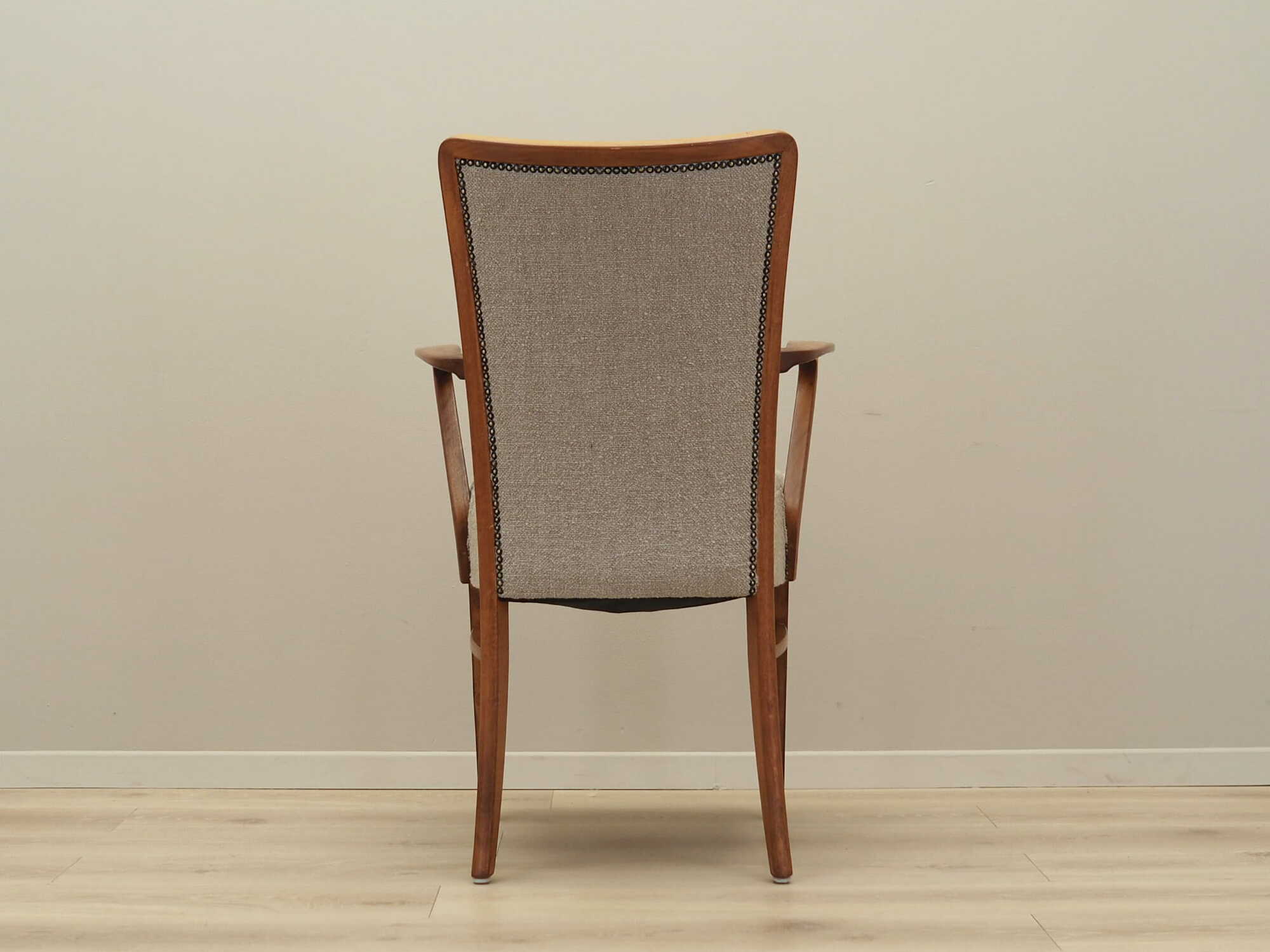 Vintage Chair Walnut Wood Textile Gray 1970s 5