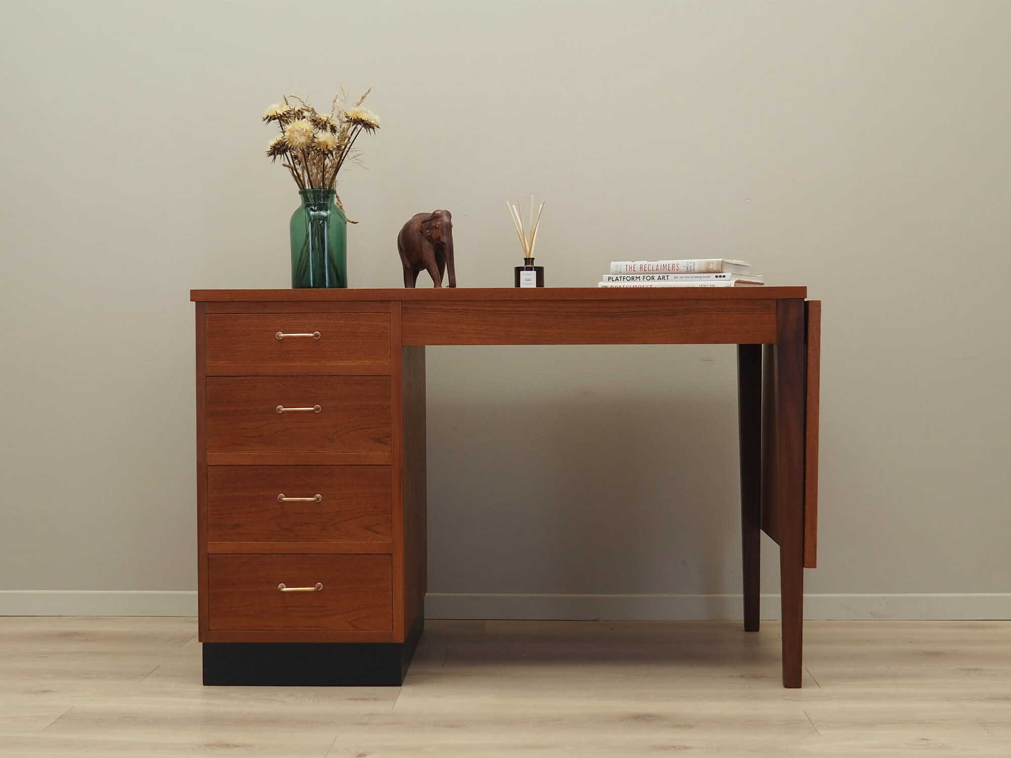 Vintage desk teak brown 1970s 1