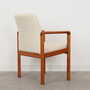 Vintage Chair Teak Wood Textile White 1970s 5