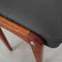 Vintage stool Teak wood Leather Black 1970s 9