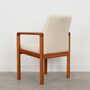 Vintage Chair Teak Wood Textile White 1970s 3
