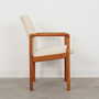 Vintage Chair Teak Wood Textile White 1970s 6